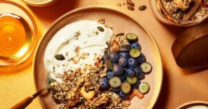 Divisão de granola de banana