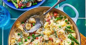 Pancetta, Pea & Soneragus refina o Bake