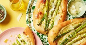 Receita de Pizzetas de Aspargos, Ricota e Limão
