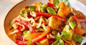 Receita de salada de shake-up de tofu citrussy tofu