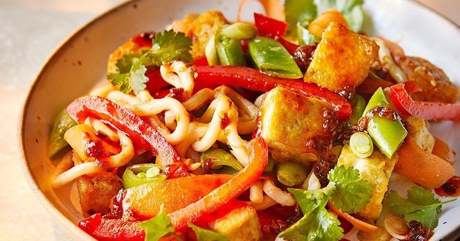Receita de salada de shake-up de tofu citrussy tofu