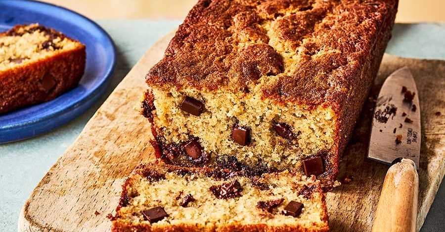Pão de banana de chocolate