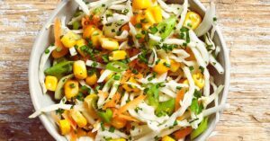 Receita de repolho e salada de milho