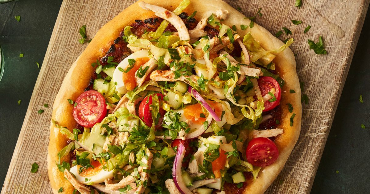 Pizza de salada Cobb
