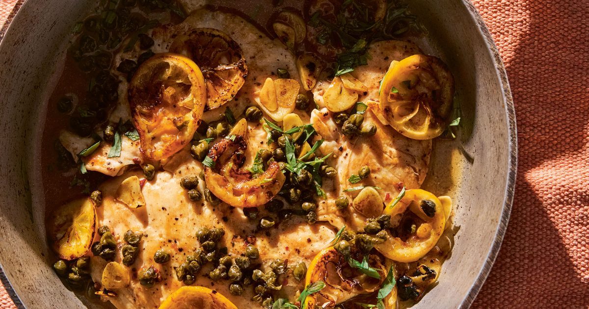 Frango Piccata com limão caramelizado, Chipotle & Tarragon